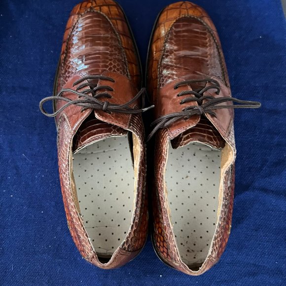 Stacy Adams Men’s Genuine Snakeskin Leather Upper Lace Up